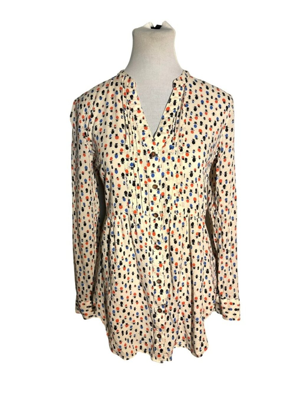 Anthropologie Maeve Calia Top Hat Button-Down Long-Sleeve Top US Size 2